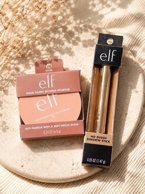 e.l.f. Halo Glow Setting Powder & No Budge Shadow Stick Bundle